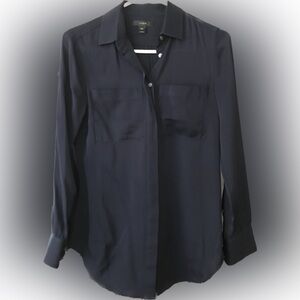 Jcrew silk navy shirt brand new